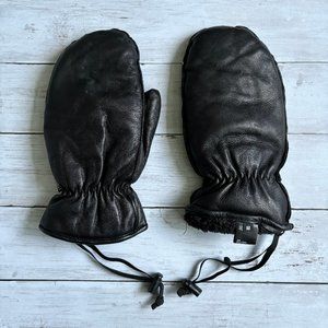 CELTEK Shelter Cale Zima Black Leather StormDry Mittens / Snowboarding MEDIUM